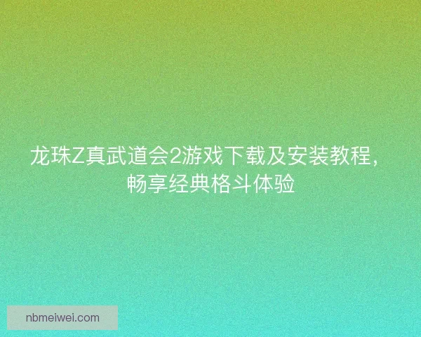 龙珠Z真武道会2游戏下载及安装教程，畅享经典格斗体验